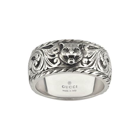 feline head ring in silver gucci|925 Sterling Silver Thin Ring With Feline Head .